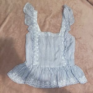 Stripped Puff Sleeve Top